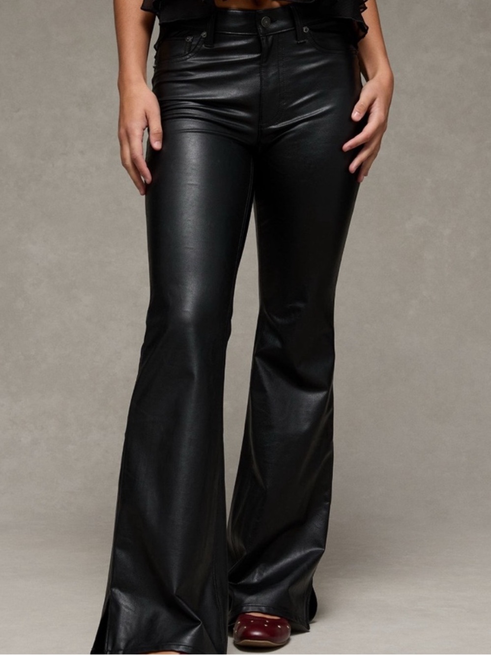 American Eagle Flared Vegan Leather Pants
